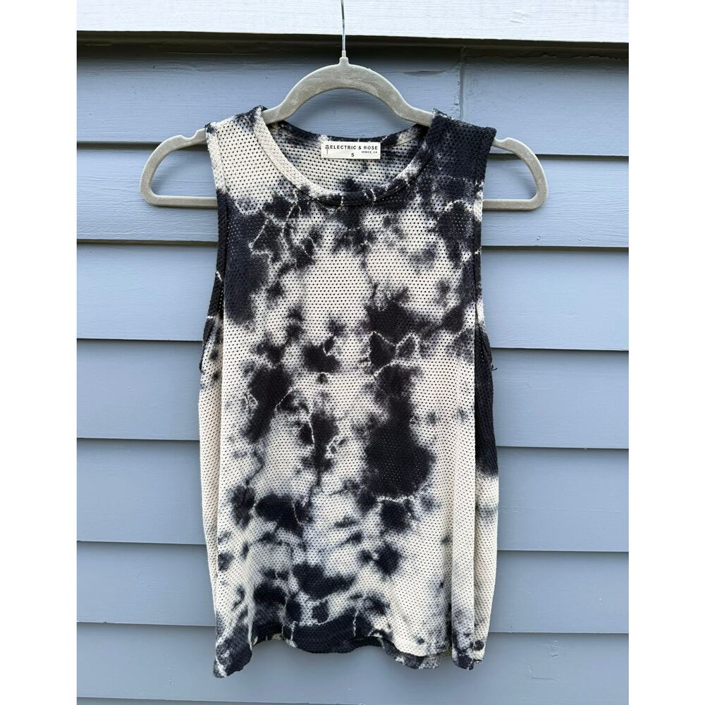 ELECTRIC & ROSE Tie Dye Mesh Knit Tank & Pant Coordinated Set Small S - Picture 2 of 7
